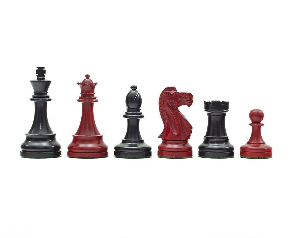 Broadbase Chess Men in Rot und Schwarz 3,75 Zoll