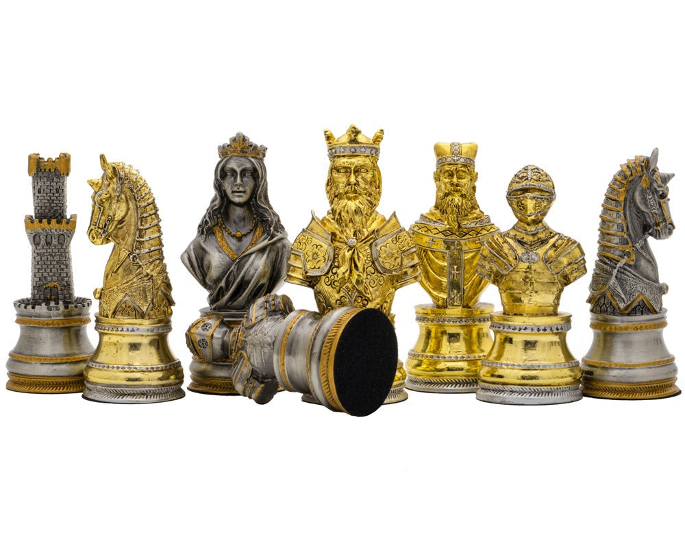 Die mittelalterliche Zinn Hand gemalt Luxus Schach Männer von Italfama