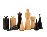 Art Deco ebonisierte Buchsbaum-Schachfiguren – 8,9 cm