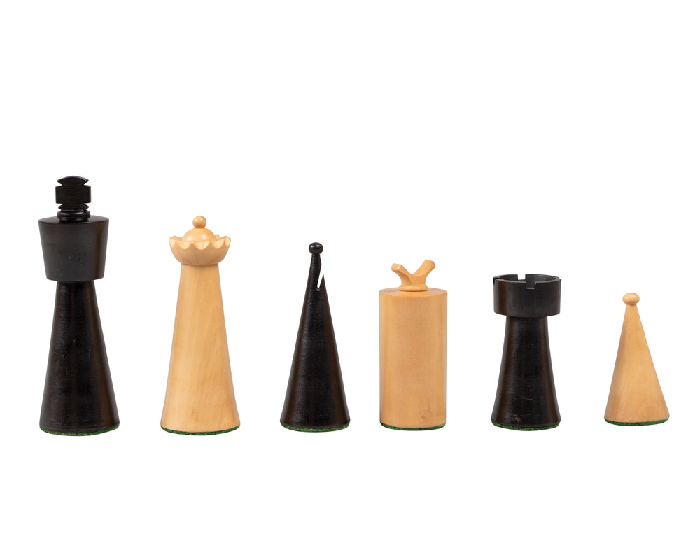 Art Deco ebonisierte Buchsbaum-Schachfiguren – 8,9 cm