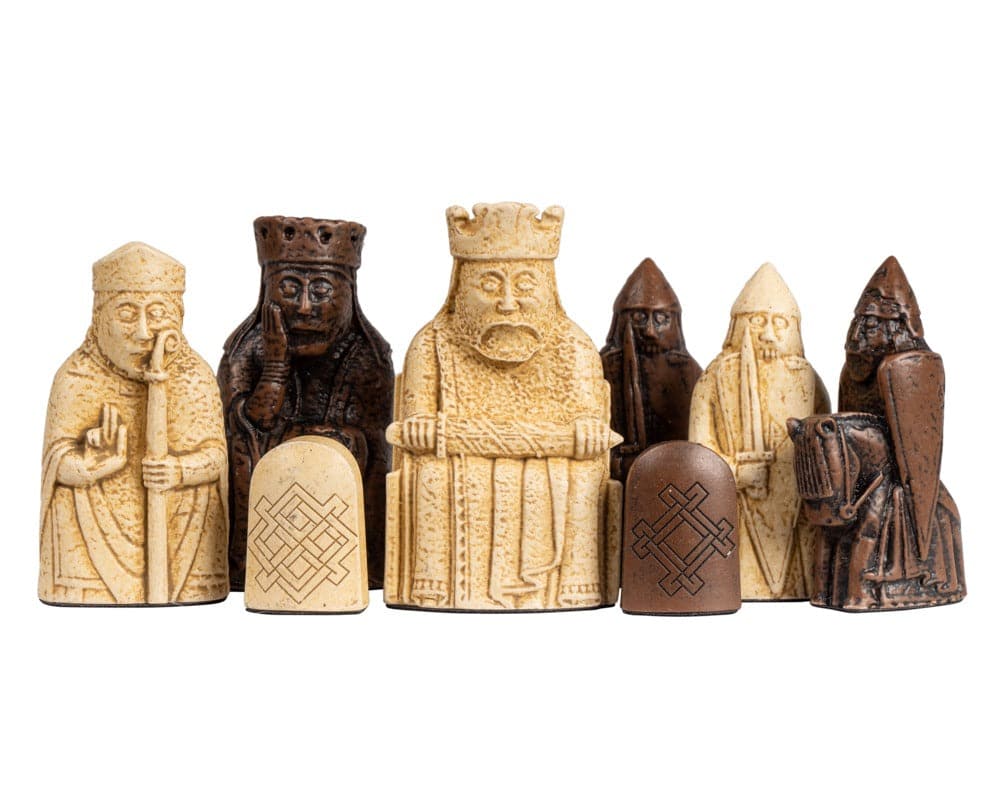 Beautifully crafted Isle of Lewis official chessmen - medium size, featuring 2.75 inch King height for 16-inch chess boards.