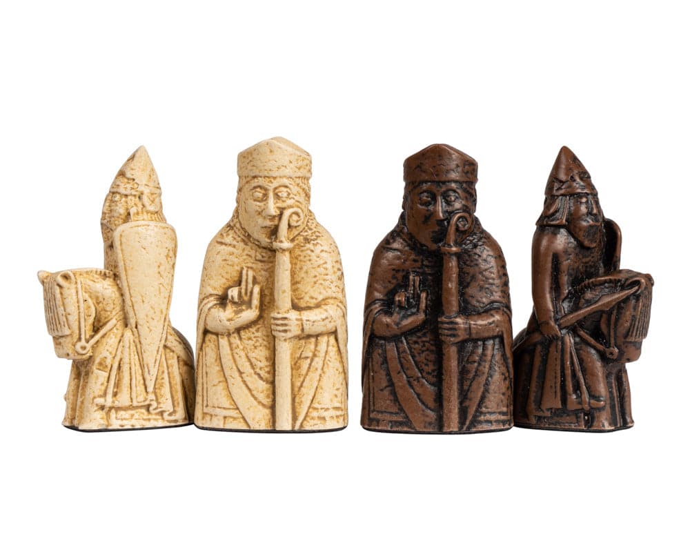 Isle of Lewis Official Chessmen - Medium Size 2.75 inch pieces, accurate reproductions crafted near the Devon and Somerset border.