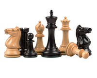 Reproduction Staunton Ebony Chessmen 1869 Model. Luxury Kingsclere Chess Set with Walnut and Maple Chess Cabinet. Limited stock.
