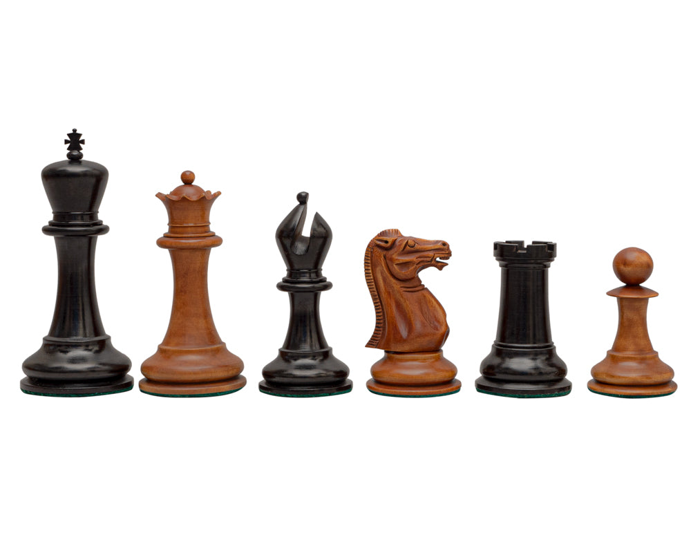 1849-Reproduktion: Staunton-Schachfiguren aus Ebenholz und antikem Buchsbaum – 11,2 cm