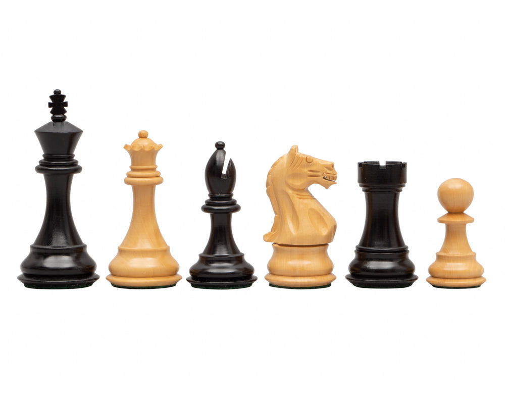 Fierce Knight Ebonised Schachfiguren 4 Zoll