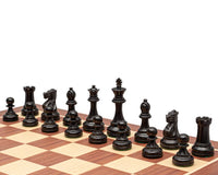 British Ebonised Staunton Chess Men - Traditional Design, 3.5 inch King, Weighted and Felted for Superb Quality and Value