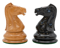 Leuchar-Reproduktion – Ebenholz & gealterter Buchsbaum – Luxus-Schachfiguren, 8,3 cm