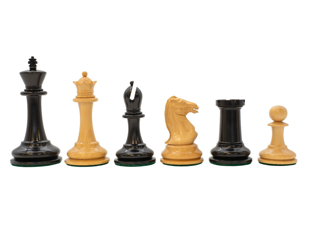 Harrwitz 9 cm schwarz gebeizte Schachfiguren