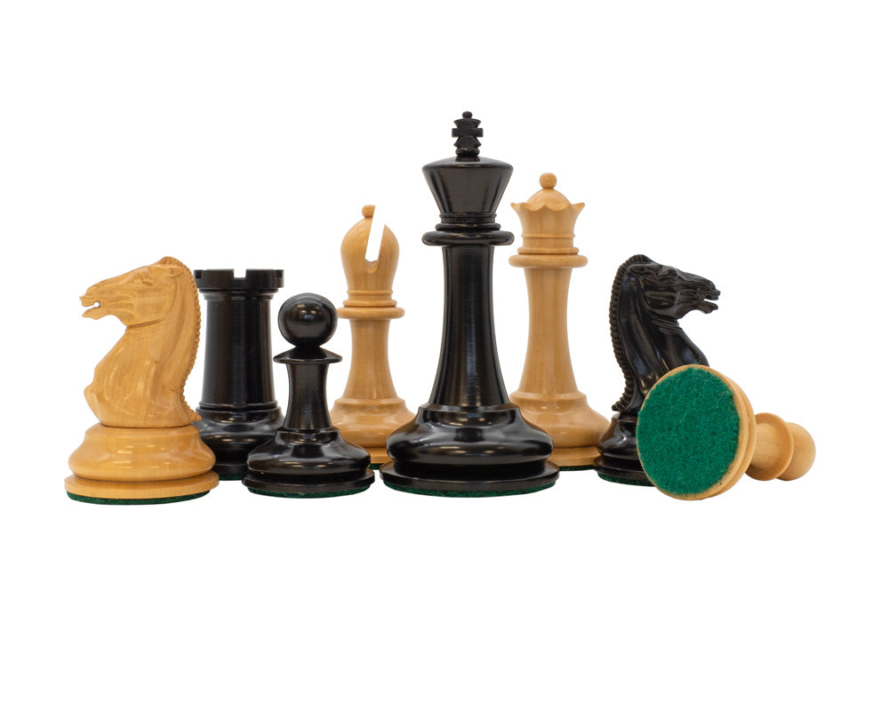 Harrwitz 9 cm schwarz gebeizte Schachfiguren