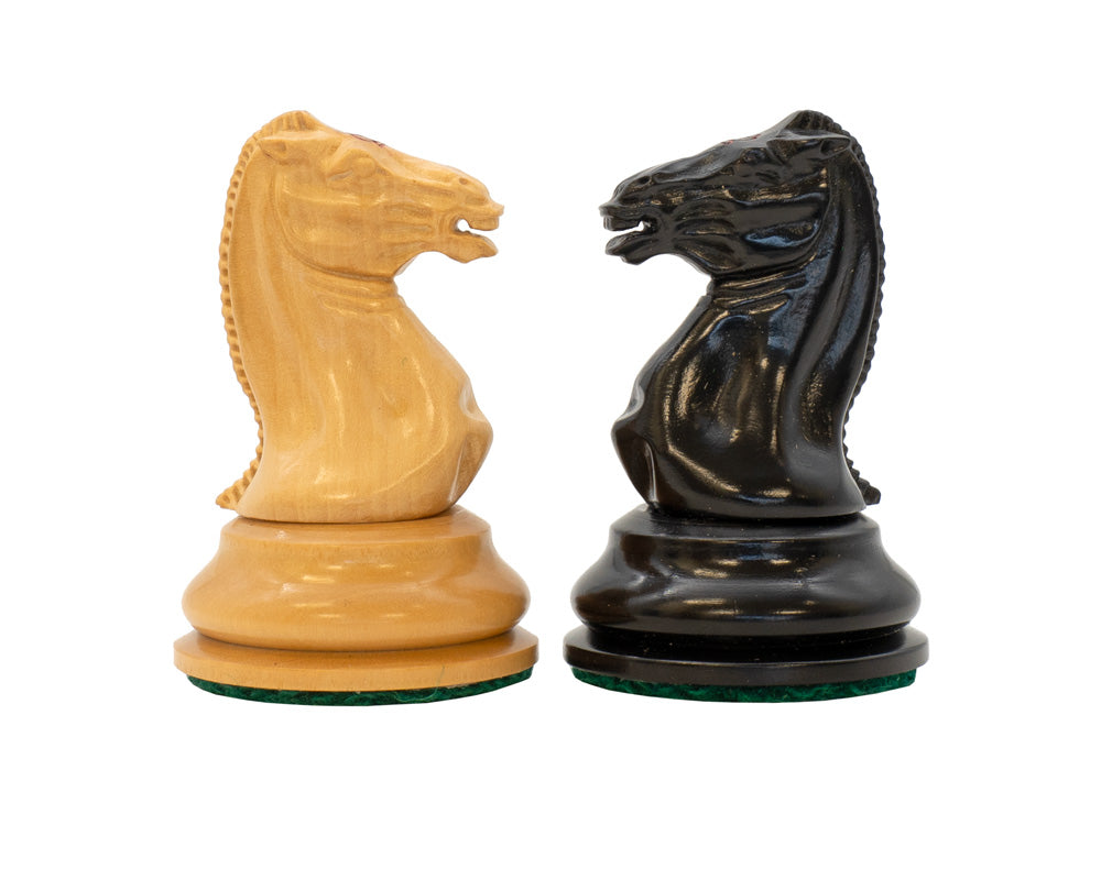 Harrwitz 9 cm schwarz gebeizte Schachfiguren