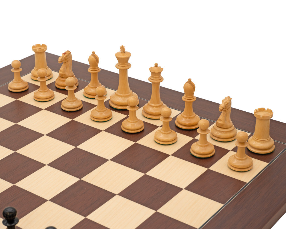 Harrwitz 9 cm schwarz gebeizte Schachfiguren