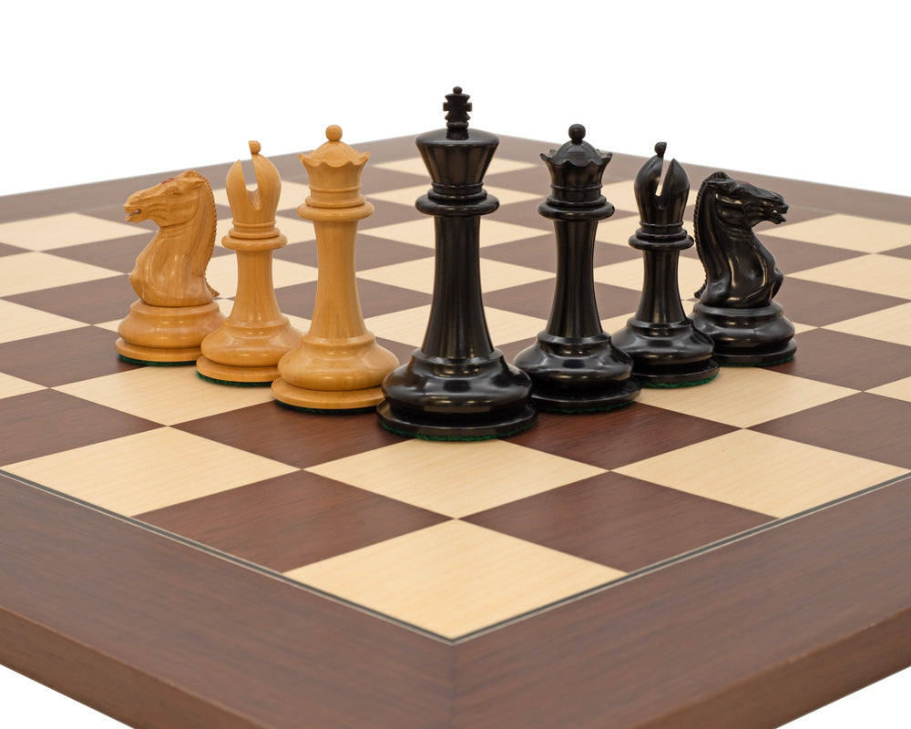 Harrwitz 9 cm schwarz gebeizte Schachfiguren
