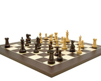 Windsor Wenge and Rosewood chess set on Deluxe Wenge veneer board.