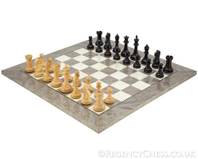 Oxford Ash Burl Schachspiel Set
