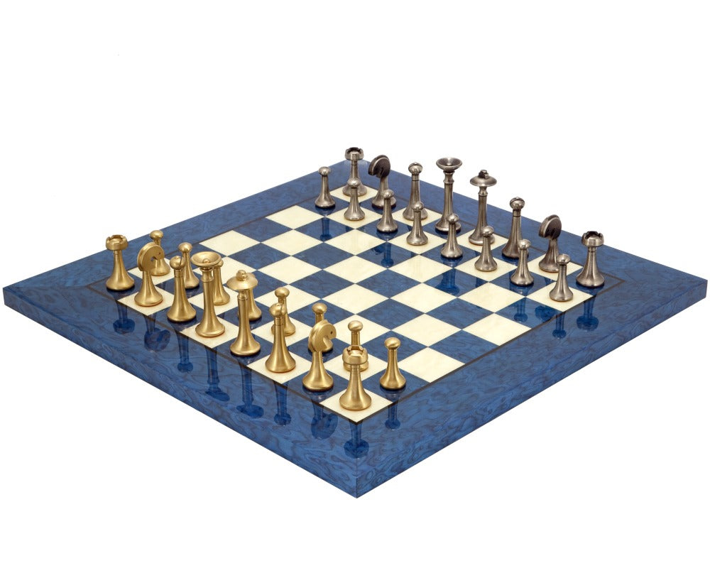 Blaues Metropolis-Schach-Set