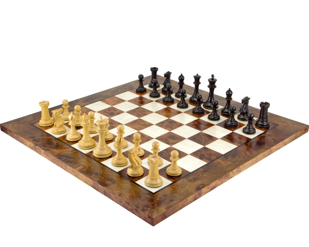 Old English Elite Ebenholz und Bruyère Luxus-Schach-Set