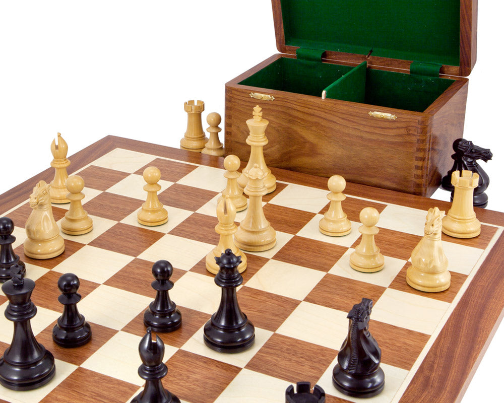 Competition Black Staunton Schachspiel mit Etui