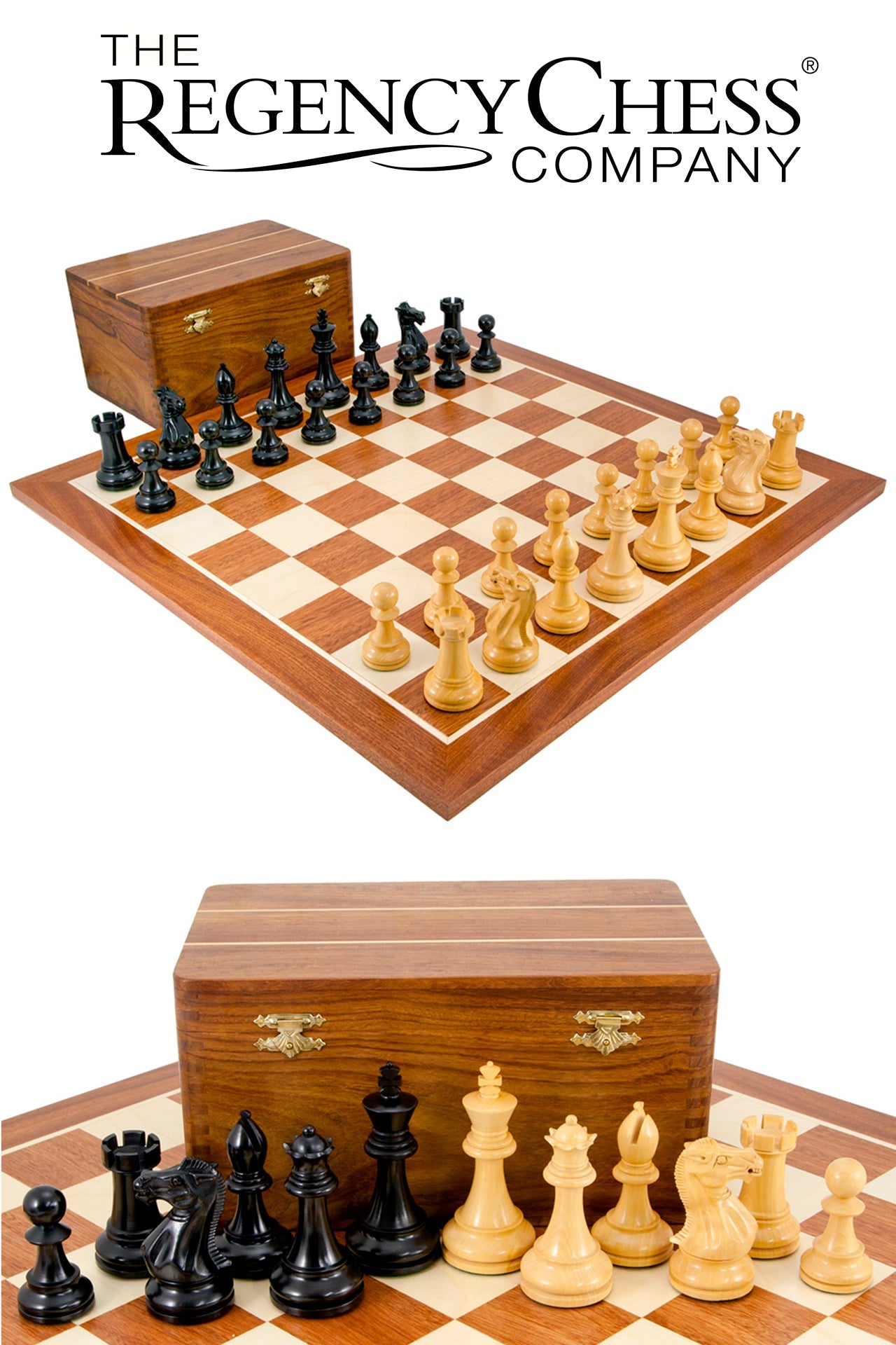 Competition Black Staunton Schachspiel mit Etui