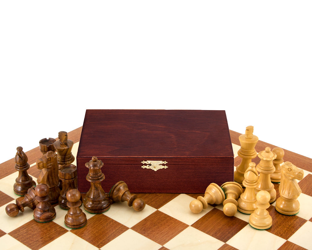 Französisch Ritter Sheesham Mahagoni Schachspiel