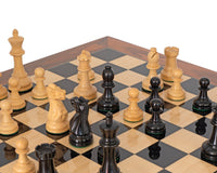 Supreme Ebenholz-Schachset mit Wurzelholz-Schachkasten