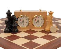 World Chess Championship Schachset mit Schachuhr und Aufbewahrungskoffer aus Holz für Schachfiguren