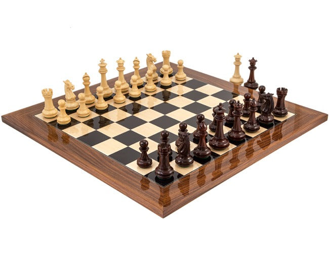 Templer Schachspiel aus Rosenholz und Palisander