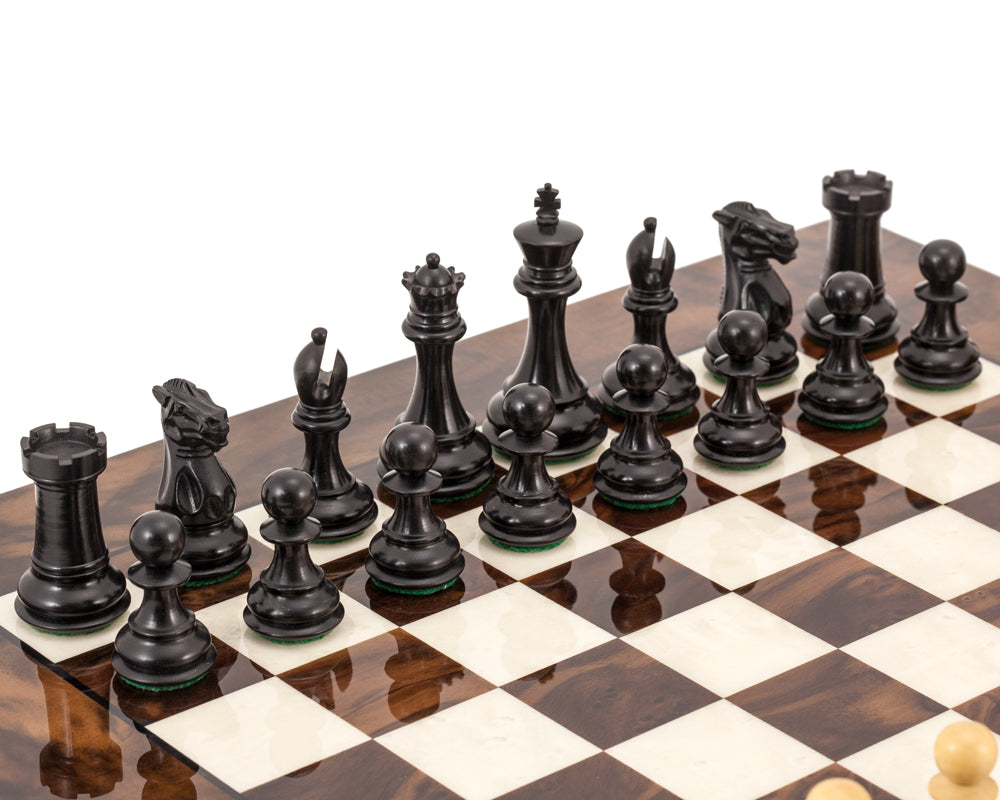 Highclere Ebenholz und Nussbaum Luxus-Schach-Set