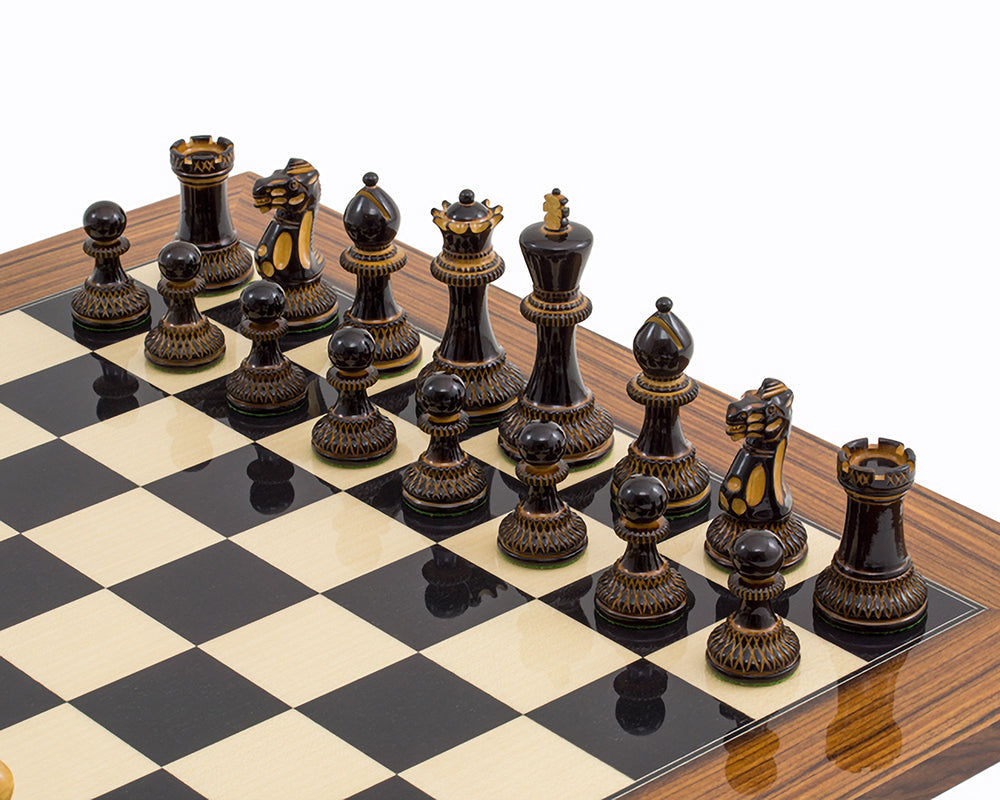 Das Burnt Parker Palisander-Schach-Set