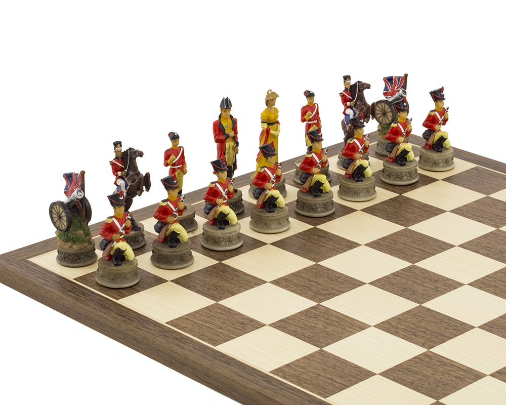 Schlacht von Waterloo Handbemaltes thematisches Schachspiel von Italfama