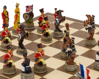 Die Schlacht von Waterloo – handbemaltes thematisches Schachset von Italfama