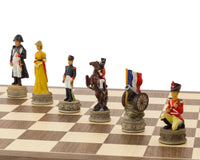Die Schlacht von Waterloo – handbemaltes thematisches Schachset von Italfama