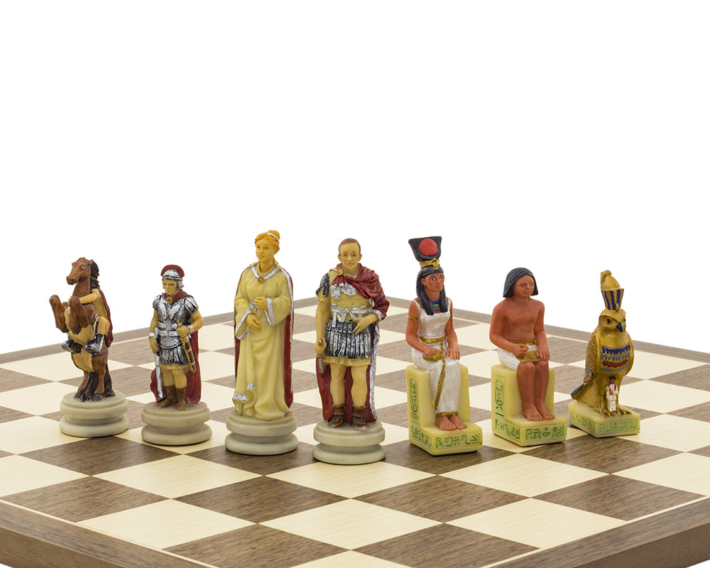 Die Römer gegen die Ägypter Hand gemalt Schach-Set