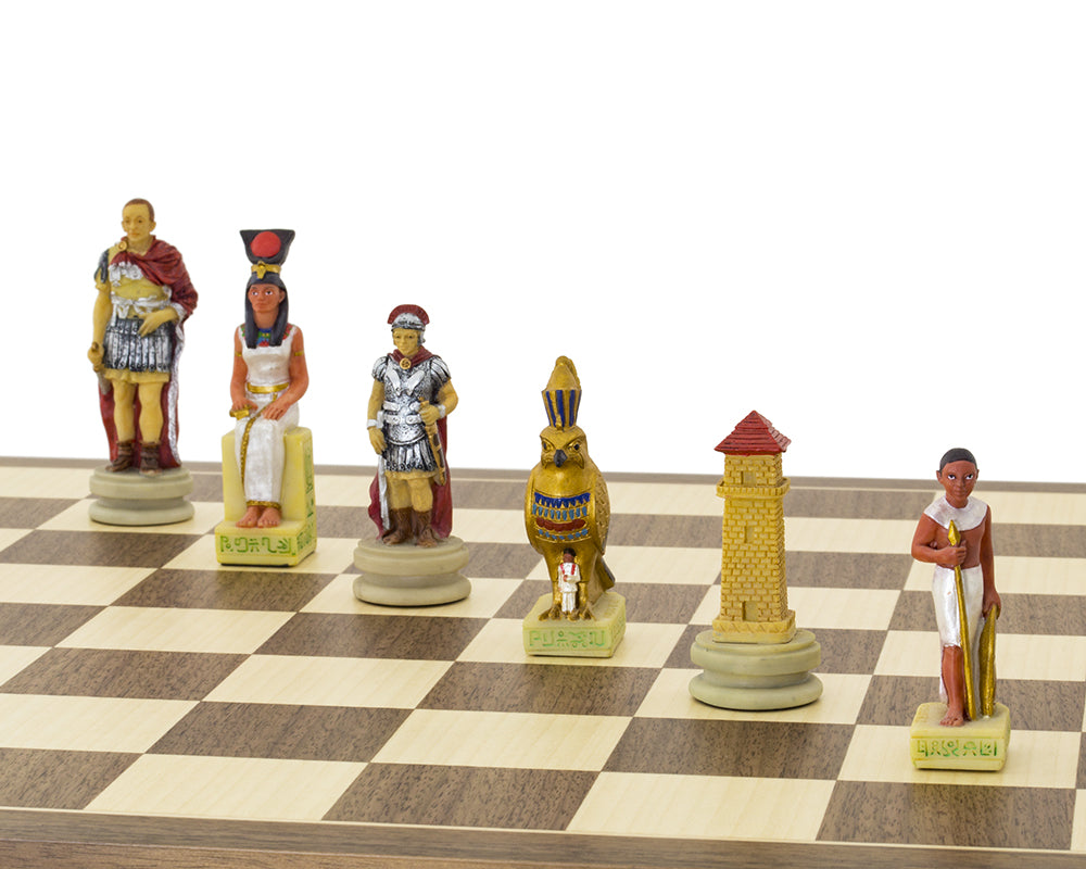 Die Römer gegen die Ägypter Hand gemalt Schach-Set