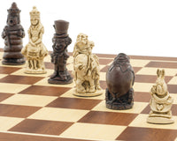 Berkeley Chess 'Alice im Wunderland' Schachset – Rostbraun & Mahagoni