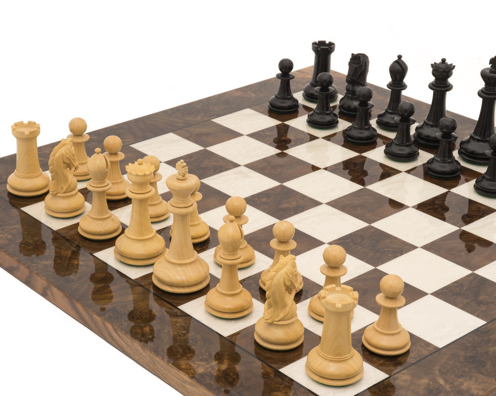 Das Monarch Ebenholz und Walnuss Grand Luxus Schachspiel Set