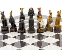 Luxuriöses handbemaltes Schachset im Altägypten‑Motiv in Kohleoptik von Italfama