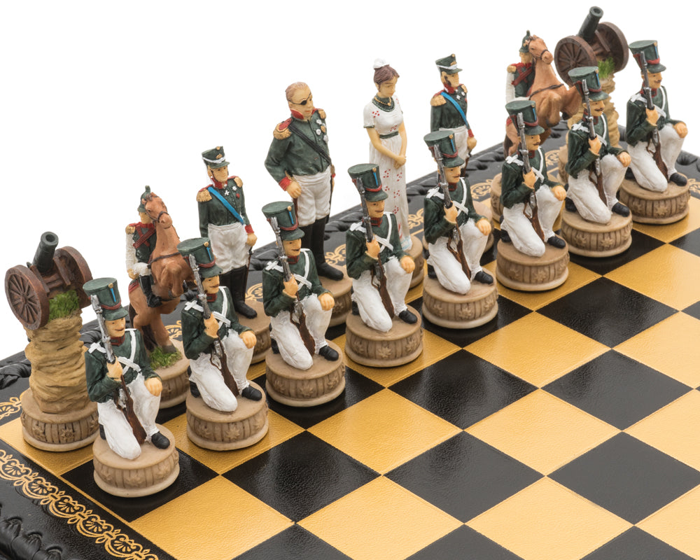 Das Schachspiel Napoleon gegen Russen Italienischer Nero