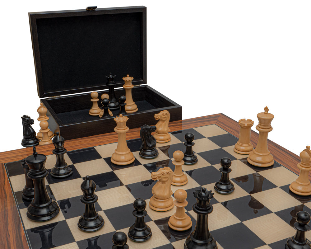 Die 1849 Reproduktion Staunton Ebenholz und Palisander Luxus-Schach-Set