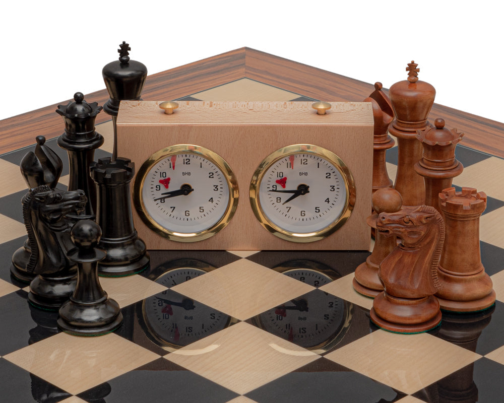 Die 1849 Reproduktion Staunton Ebenholz, Antiquitäten und Palisander Luxus-Schach-Set