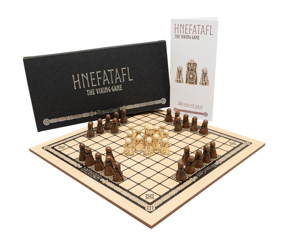 Hnefatafl - The Viking Game Deluxe Edition set with finely inlaid 15.75 inch board and unique Viking game pieces