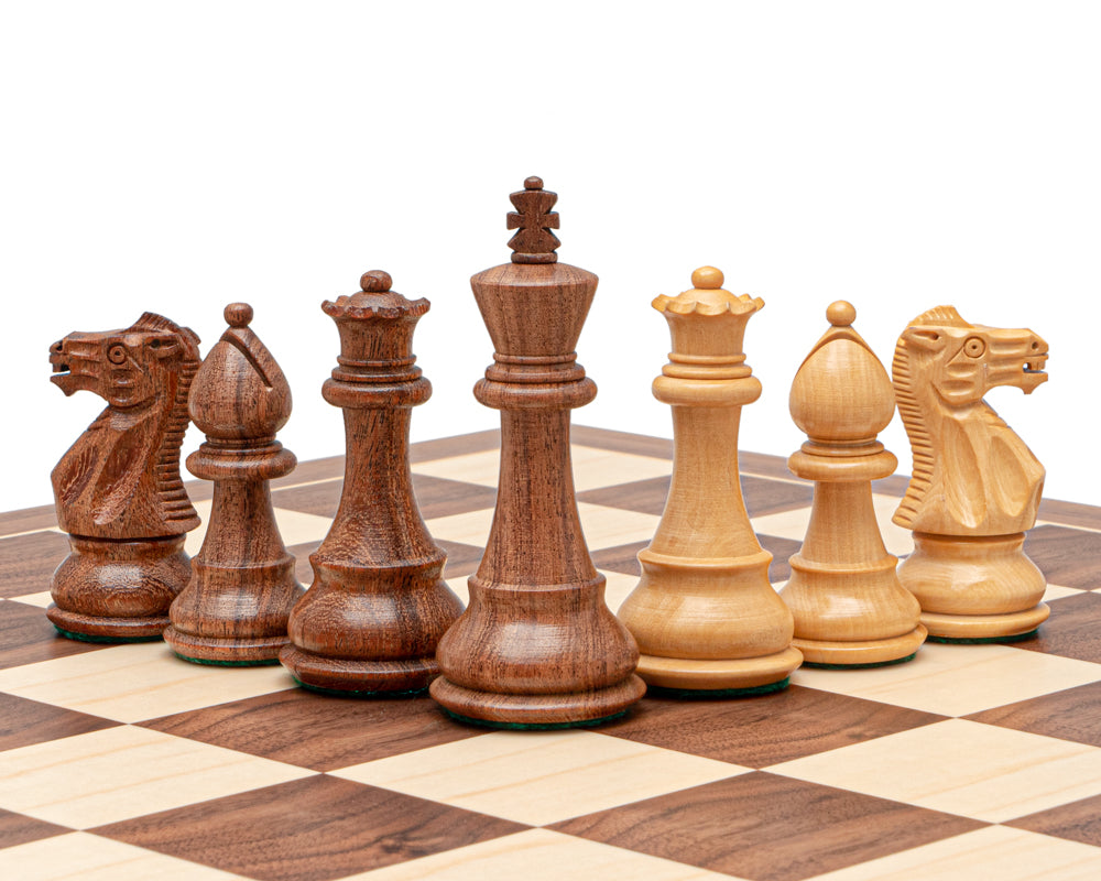 Klassisches Staunton Schachspiel aus Akazie und Ahorn
