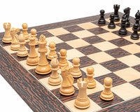Klassisches Staunton-Schachset in Tiger-Ebenholz und Schwarz