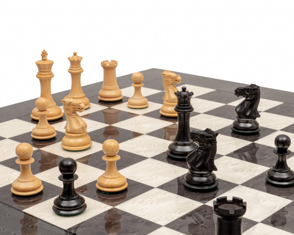 Das Sovereign Ebenholz und graues Bruyèreholz Luxus-Schach-Set
