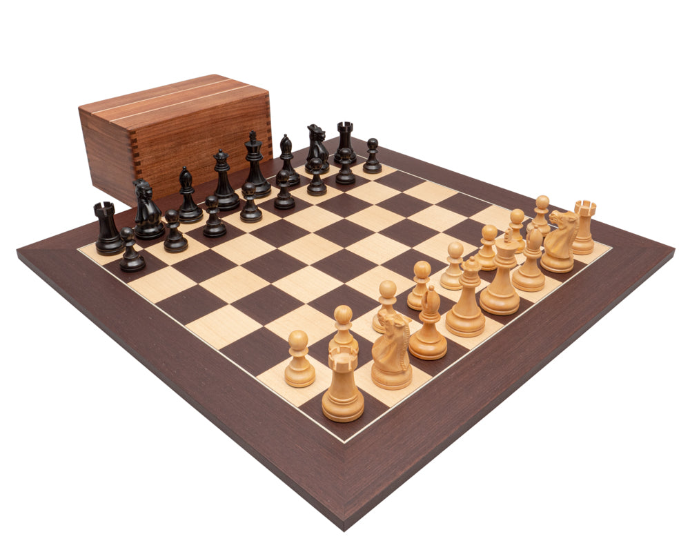 Competition Schwarz/Wenge Staunton-Schachset mit Aufbewahrungskoffer für Schachfiguren