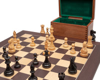 Competition Schwarz/Wenge Staunton-Schachset mit Aufbewahrungskoffer für Schachfiguren