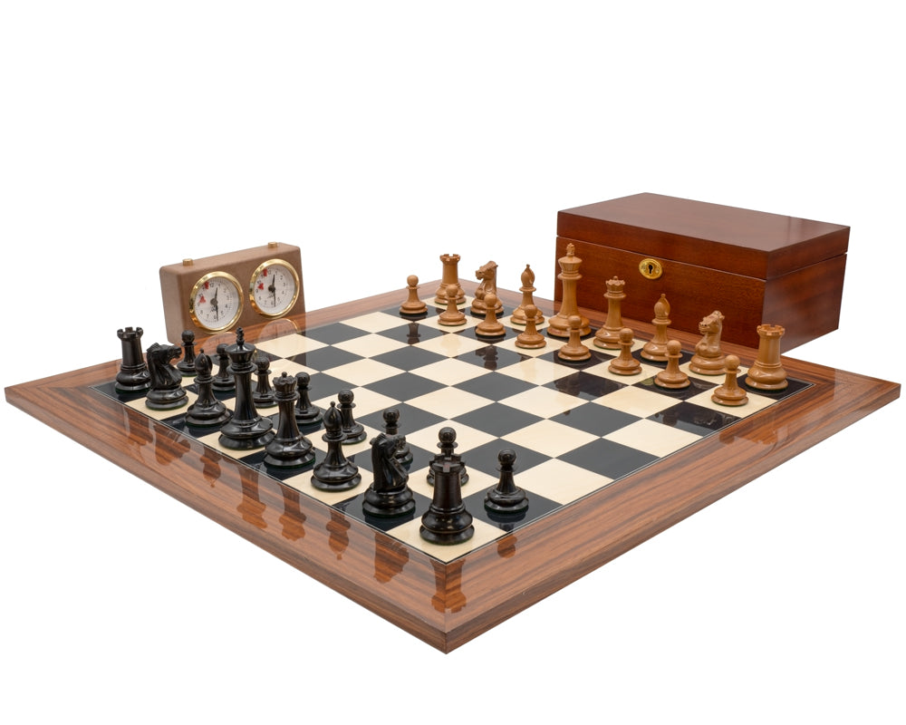 Die Leuchars Reproduktion Ebenholz und Palisander Luxus-Schach-Set