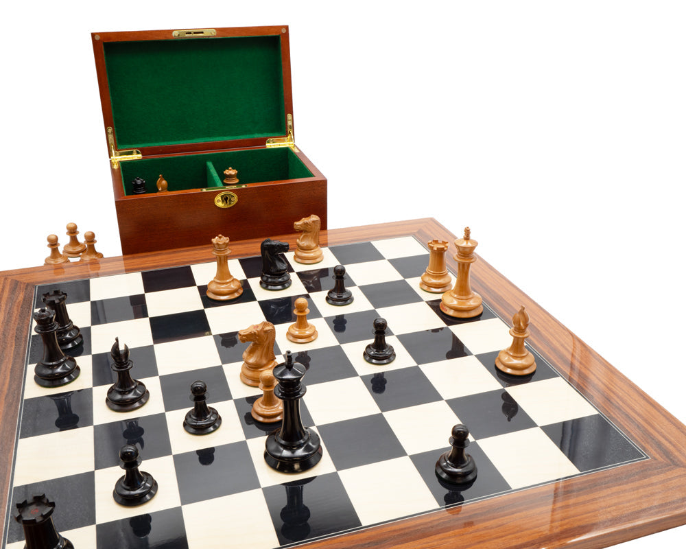 Die Leuchars Reproduktion Ebenholz und Palisander Luxus-Schach-Set