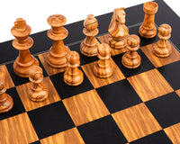 Rechapados Ferrer Schwarzes & Oliven Deluxe Staunton Schachset mit Schachkassette