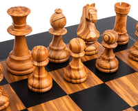 Rechapados Ferrer Schwarzes & Oliven Deluxe Staunton Schachset mit Schachkassette