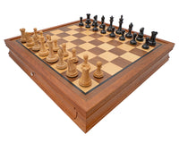 Sovereign Luxus-Schachset aus Ebenholz und Mahagoni mit Schrank